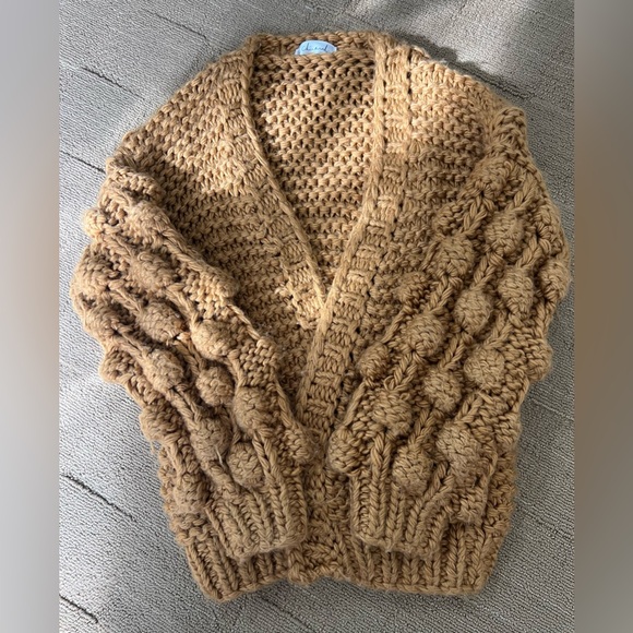 Chicwish Oversized Caramel Knit Sweater Cardigan - Picture 3 of 16